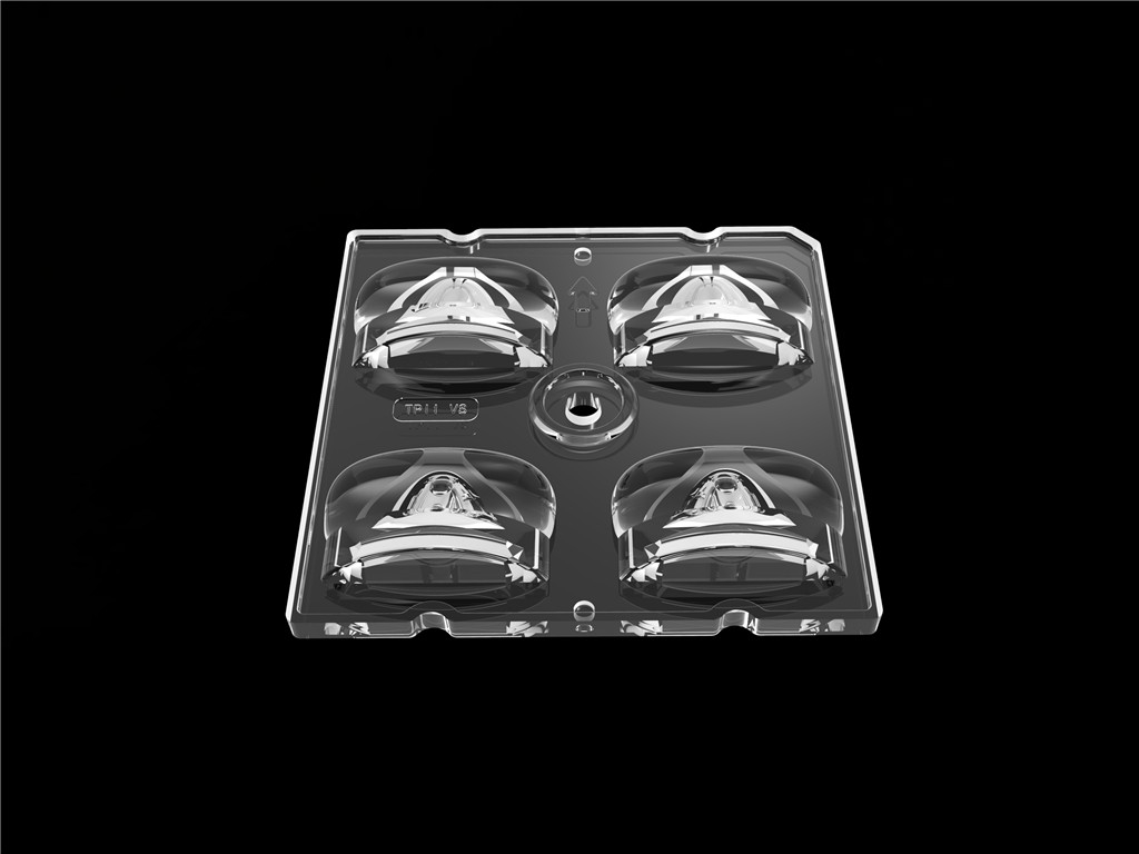 50*50mm 55*152 ডিগ্রি/TYPE2-VS 4 ইন 1 LED লাইট লেন্স পিসি উপাদান LED স্ট্রিট লাইট মডিউলের জন্য SMD3535/5050LED