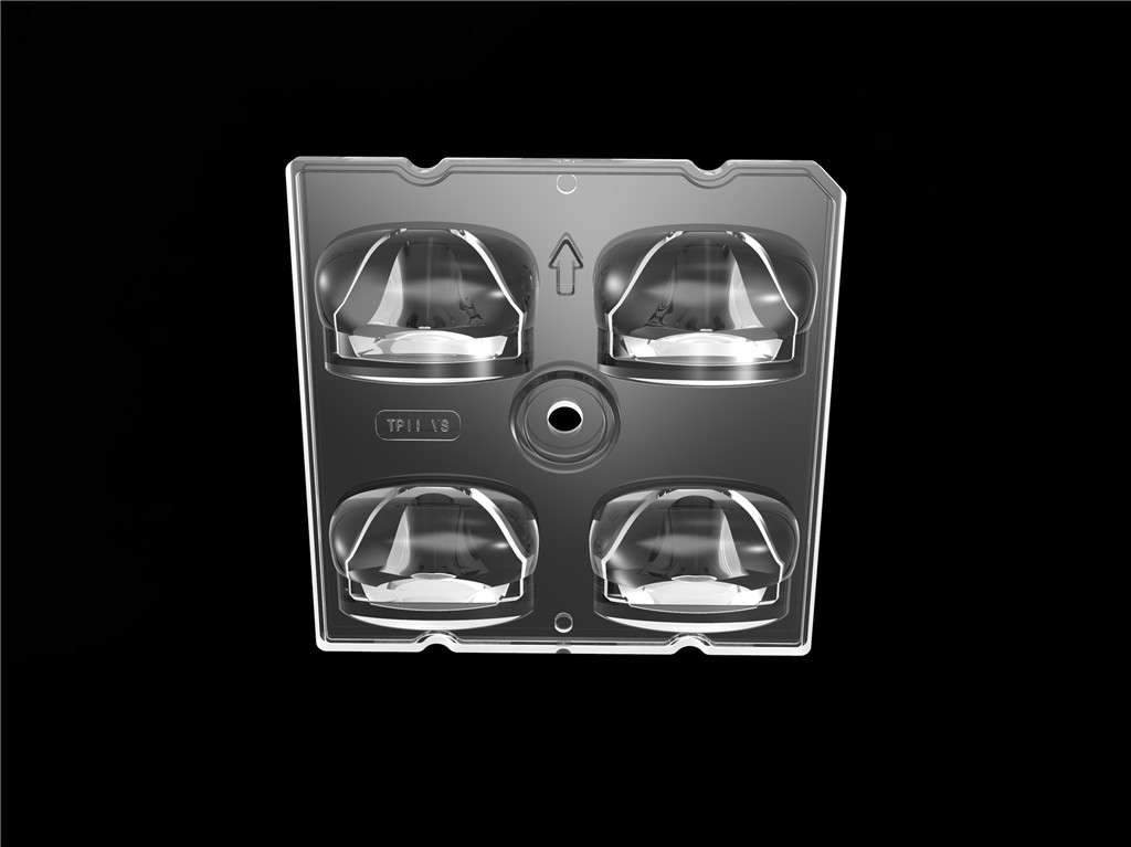 50*50mm 55*152 ডিগ্রি/TYPE2-VS 4 ইন 1 LED লাইট লেন্স পিসি উপাদান LED স্ট্রিট লাইট মডিউলের জন্য SMD3535/5050LED