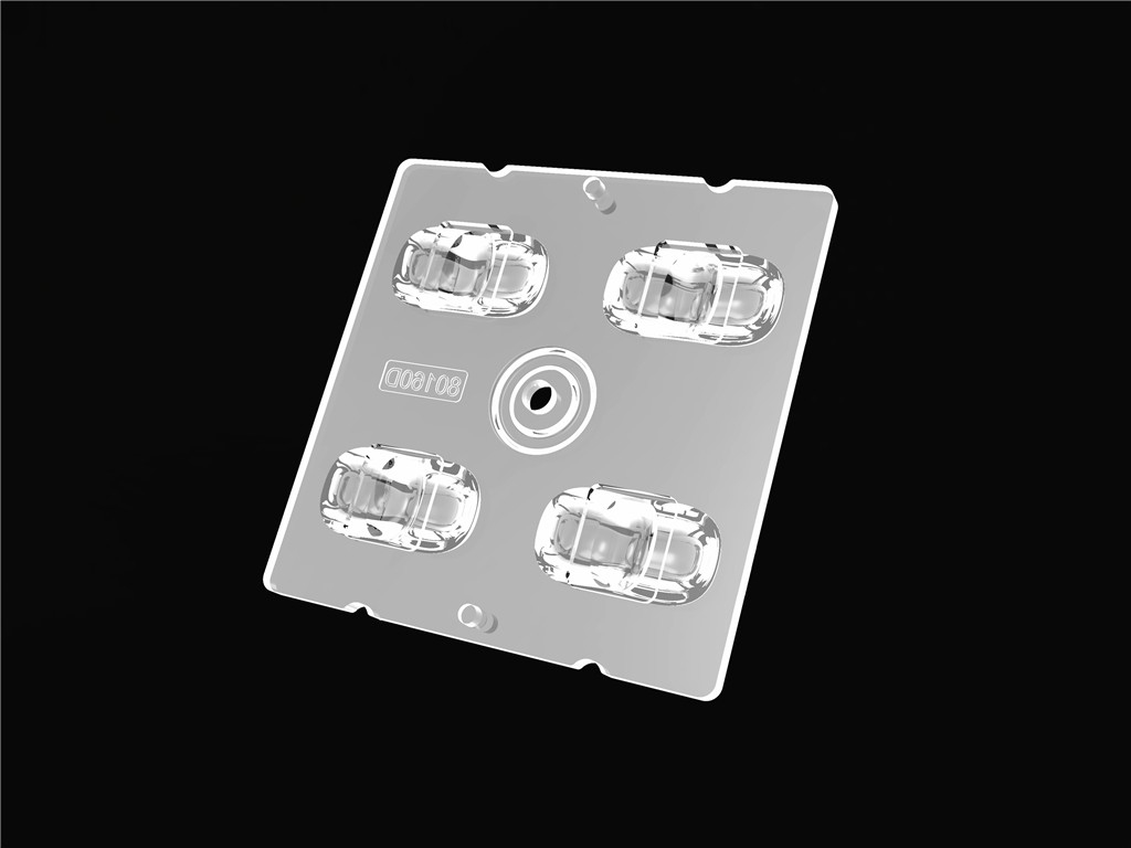 4IN1 50*50mm 80*160 ডিগ্রি লেন্স বিম এঙ্গেল LED স্ট্রিট লাইটিং মডিউল পৌর আলোর জন্য