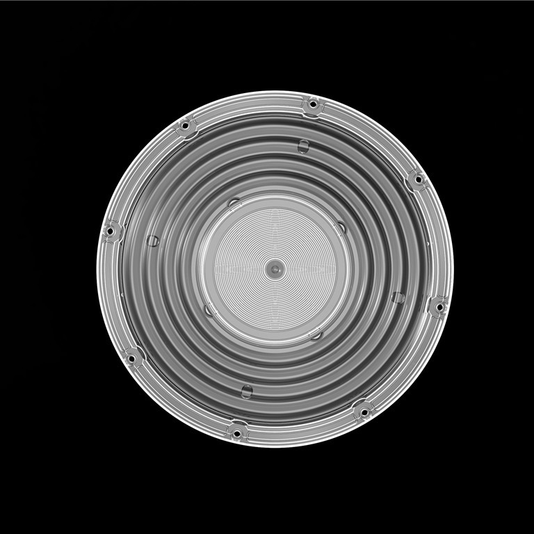150W ইউএফও এলইডি হাই বে লাইট লেন্স এসি টাইপ 206mm / 90 ডিগ্রি 2835/ 3030 এলইডি পিসি অপটিক্স লেন্স