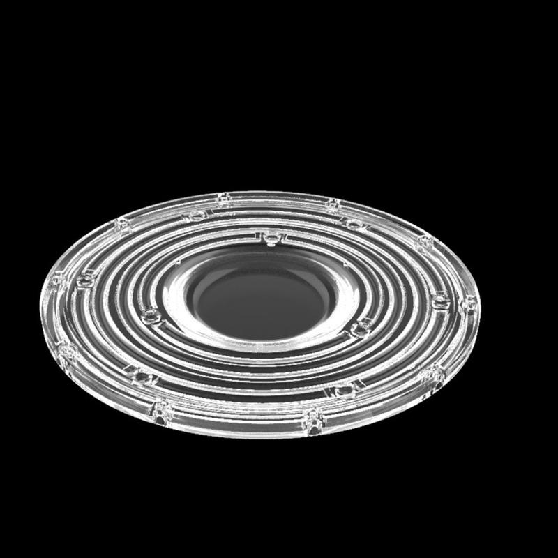 φ235mm গোলাকার ইউএফও হাই বে লাইট লেন্স 100W 150W 3030 LED মাইনিং ল্যাম্প লেন্স 90 ডিগ্রী অপটিক্যাল LED লেন্স
